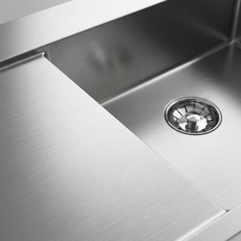 Pure.Sink Comfort RVS spoelbak met afdruipgedeelte 86x52 cm Tapwing rechts PCM5086RT-02